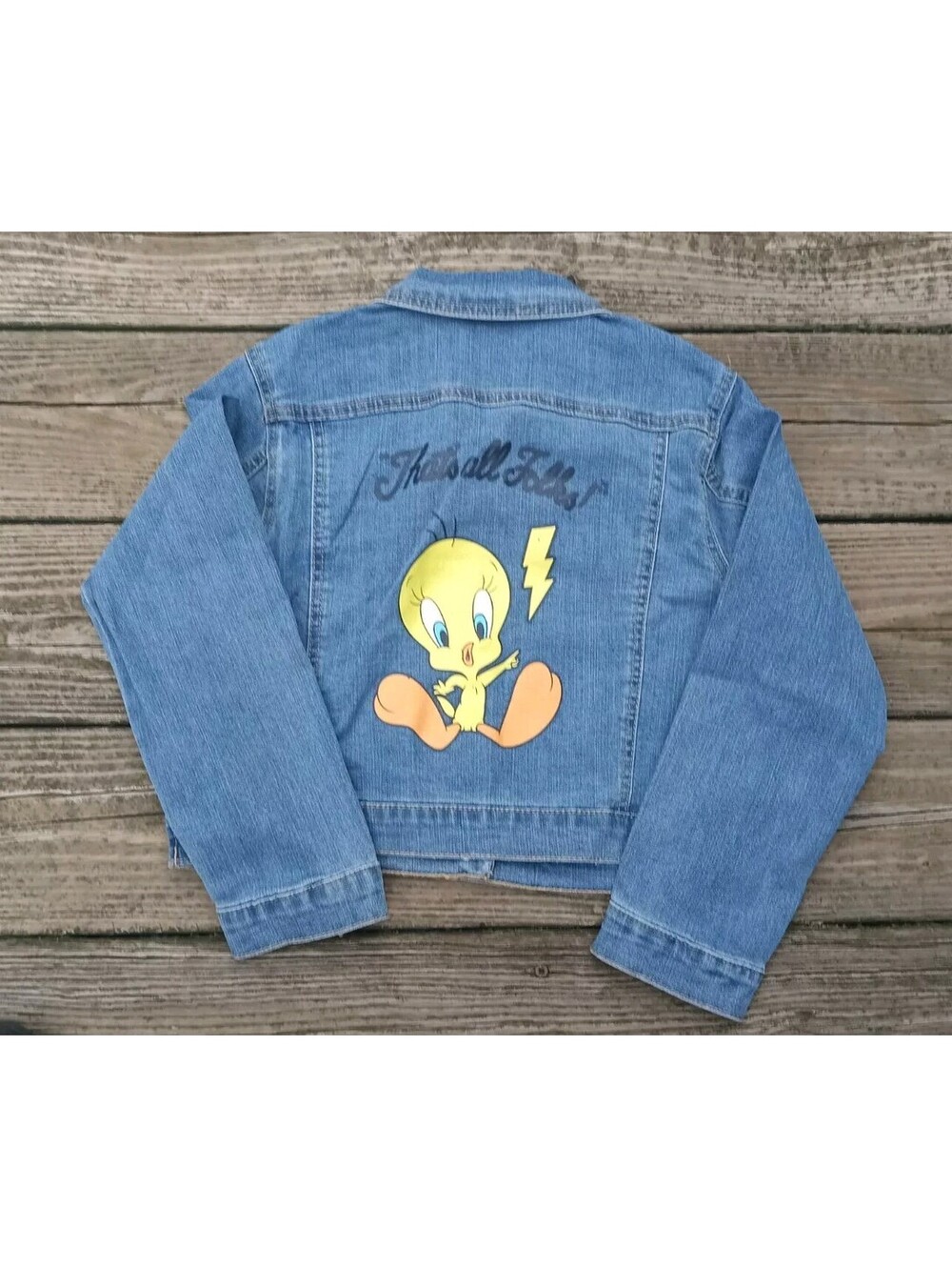 Looney Tunes Tweety Bird Girls Size XXL Jean Jacket NWT